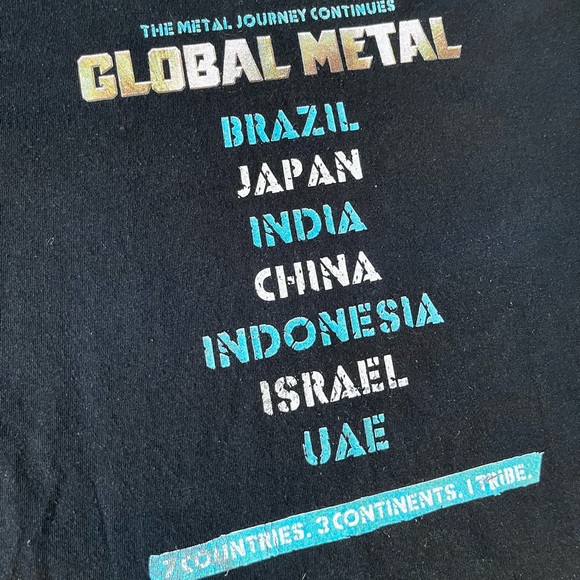 Large Y2K Global Metal Tour Shirt - Picture 3 of 4